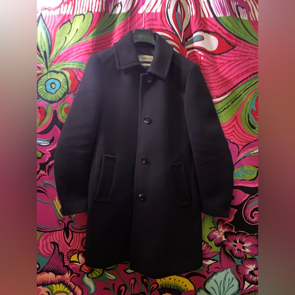 Mango Women's Black Coat Bardot